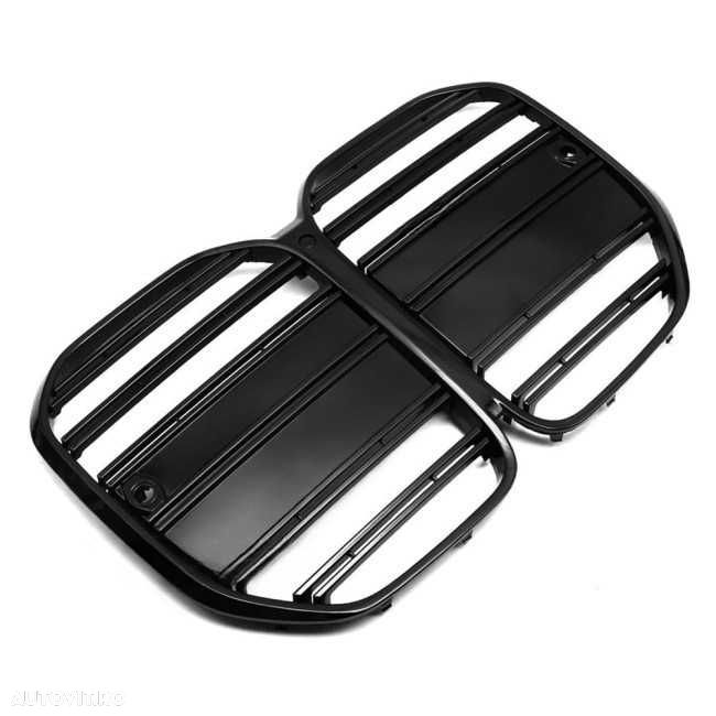 Grila Dubla Grile Nari Duble M BMW Seria 4 G22 G23, Negru Lucios - 4