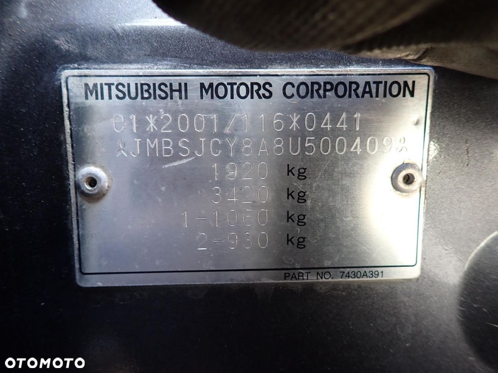 CZĘŚCI - Mitsubishi Lancer VIII 2,0 DI-D 140-175KM BWC FILM SEDAN 6B F6MBA lakier A39A A39 2008r. INDEX - 10029 - 14
