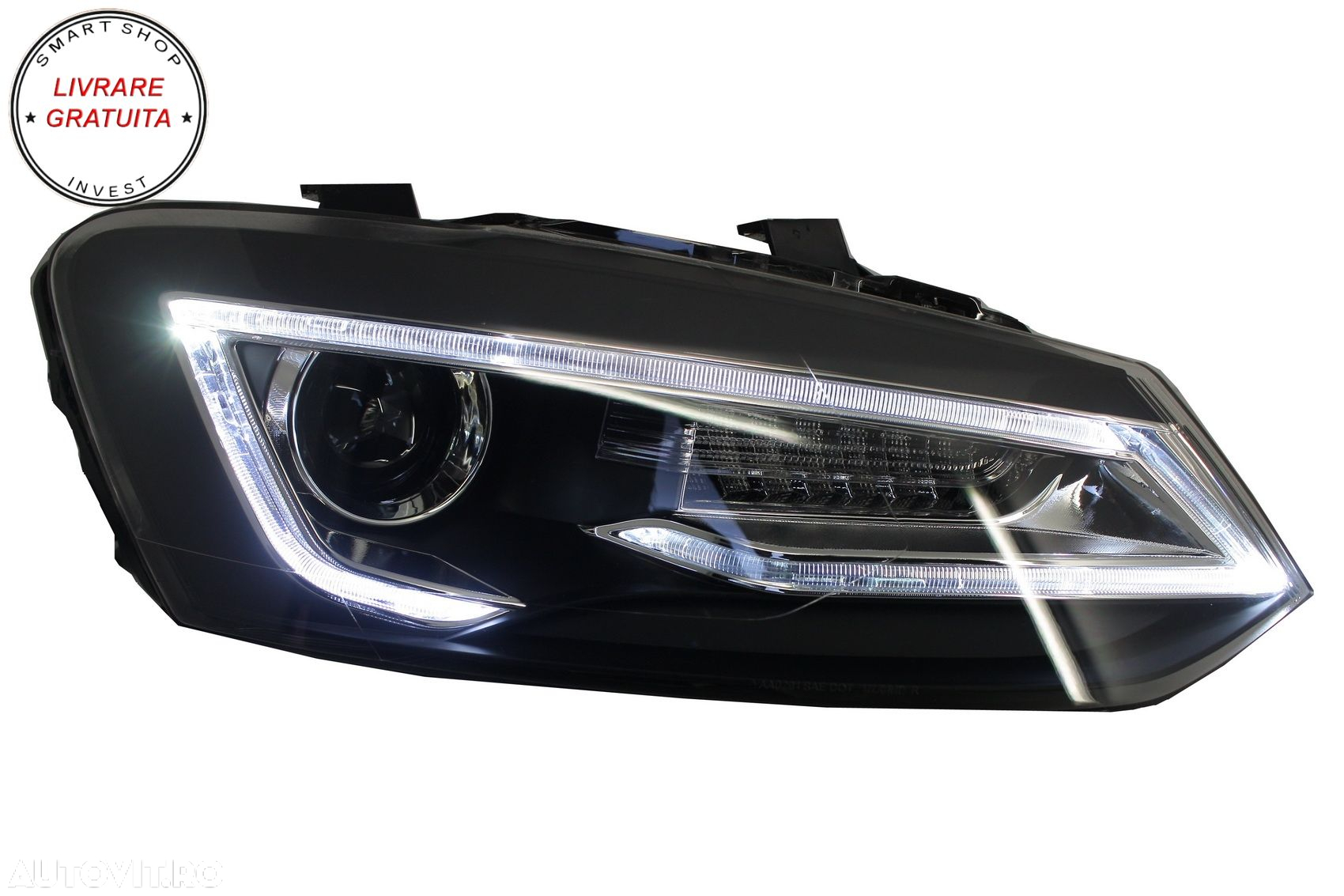 Faruri LED XENON HID VW Polo 6R / 6C / 61 (2011-2017) Devil Eye Look- livrare gratuita - 5