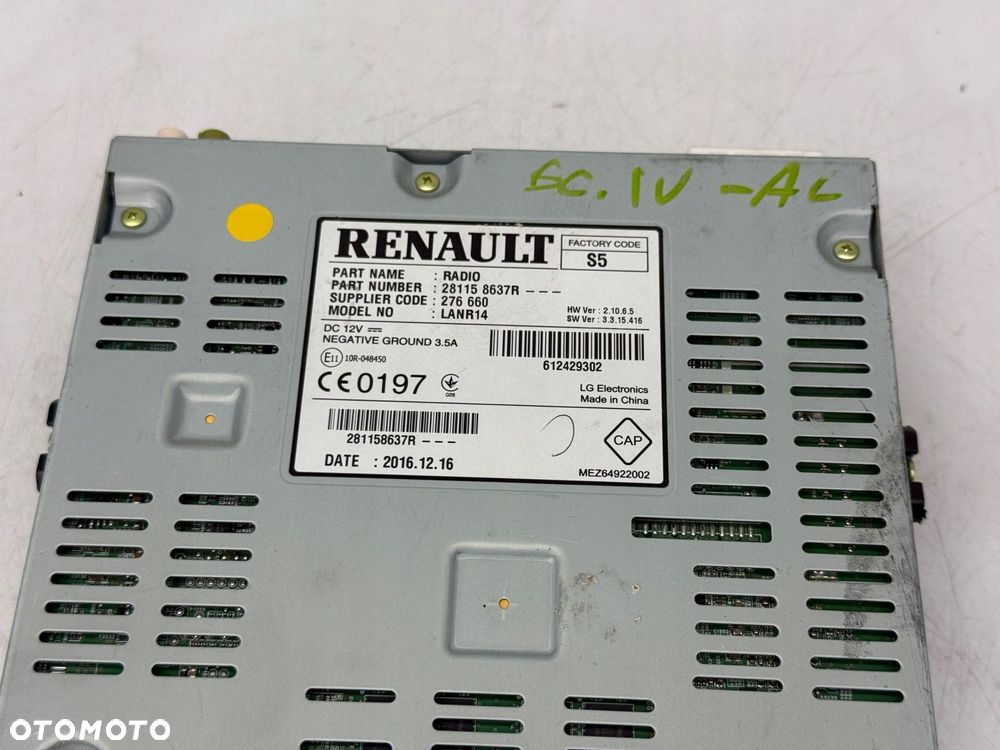 stacja multimedialna radio renault scenic iv 281158637r - 4