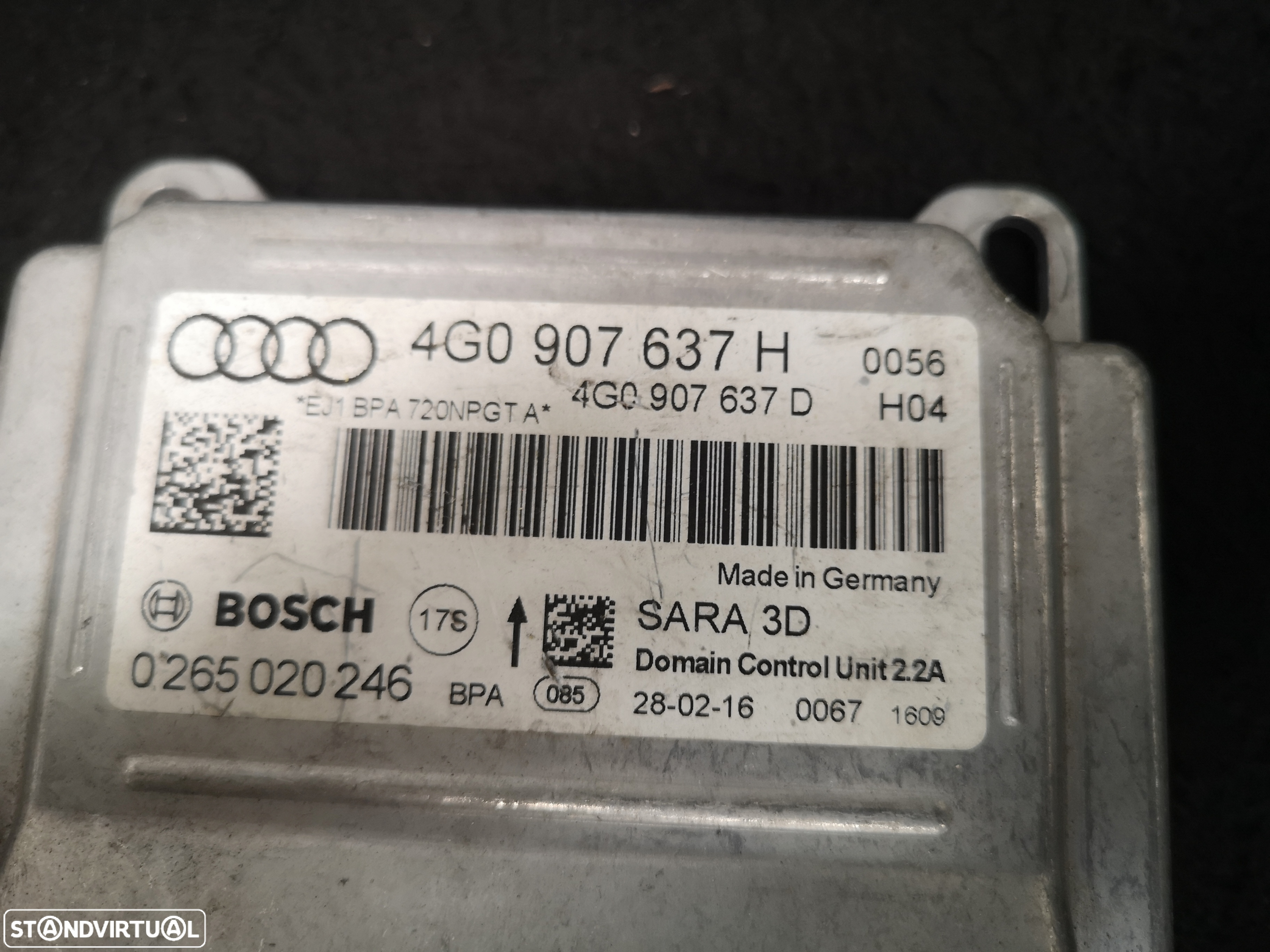 Centralina de airbag audi a6 A7 C7 a8 d4 2011+ (3x no estoque) - 4