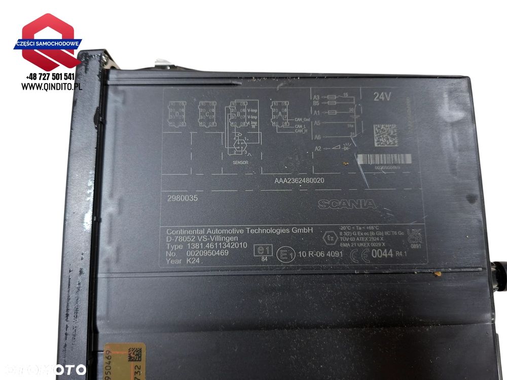 TACHOGRAF CYFROWY TYP 1381 SCANIA 2024R  R4.1   2980035 - 3