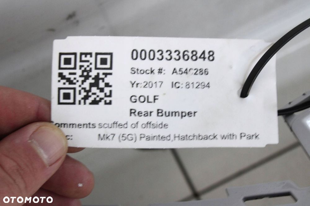 VW GOLF VII 7 LIFT GTI GTD 2016R- ZDERZAK TYŁ TYLNY PDC - 13
