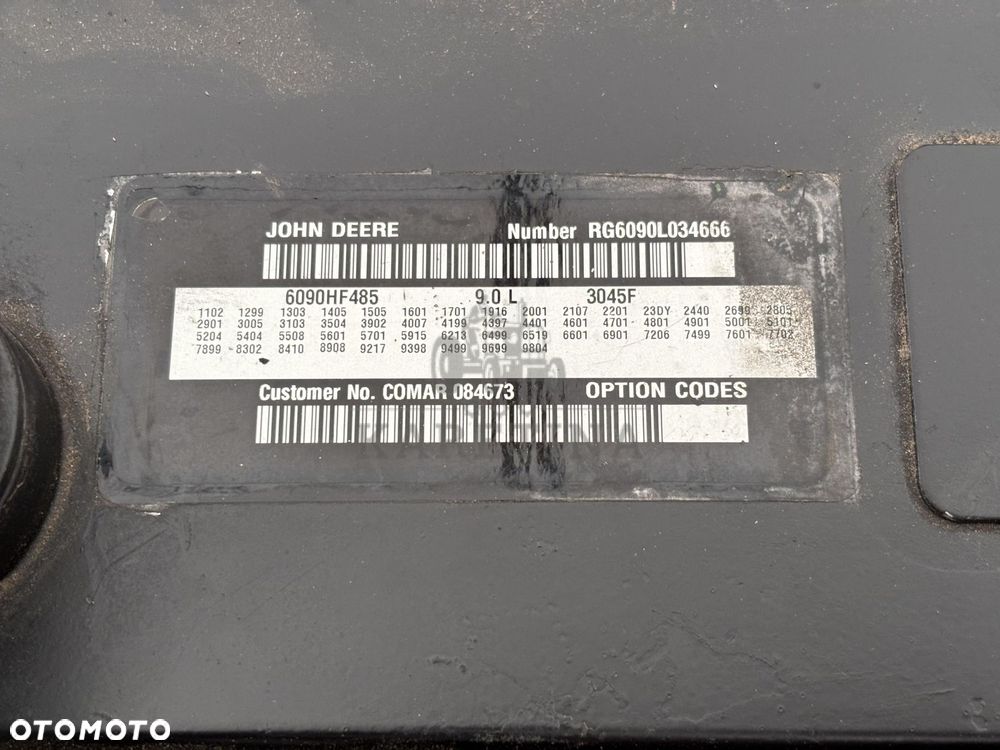 John Deere 9.0 L 6090HF485 RG6090 RG6090L034666 Silnik Kompletny Po Regeneracji - 5
