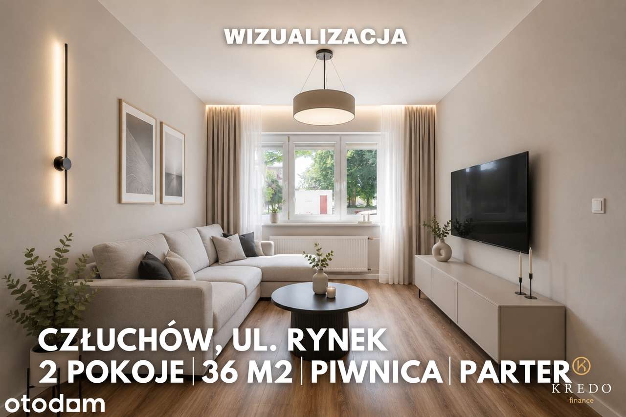 36 m² | 2 pokoje | Ogrzewanie miejskie | Piwnica | Człuchów, ul. Rynek