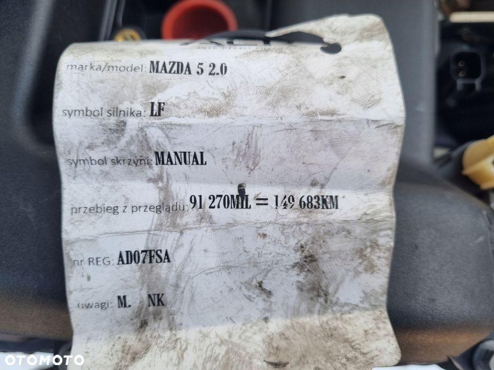 SILNIK KOMPLET Mazda6 Mazda 6 2.0 16V udokumentowane 149tyś LF LF20 - 9