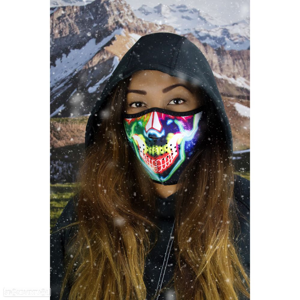 zan headgear half face mask neon skull one size 25030308 - 3
