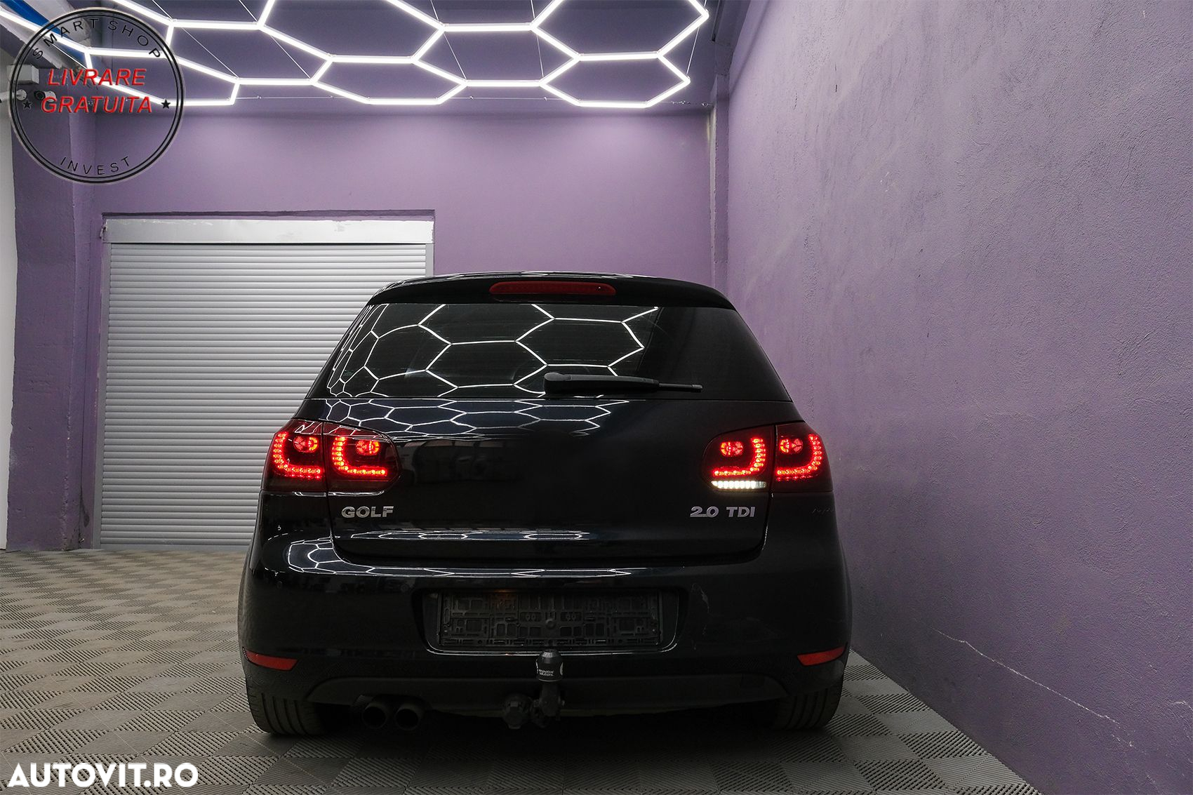 Stopuri Full LED VW Golf 6 VI (2008-2013) R20 Design Rosu Fumuriu cu Semnal Dinami- livrare gratuita - 19