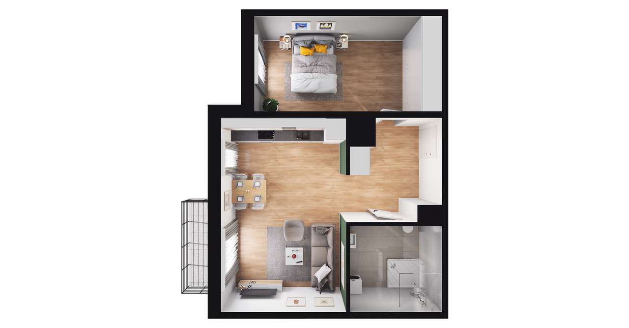 2-pokojowe mieszkanie 52m2 + balkon Bezpośrednio - Pełny obrazek: 2/23