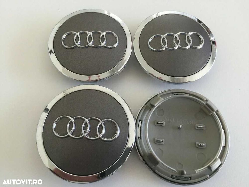 Capace Roti Sigle Embleme Jante AUDI 69MM 4B0601170A Emblema Negru/Gri - 7