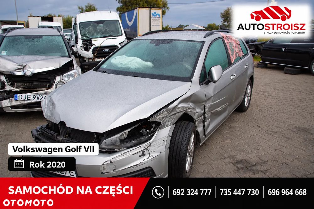 Auto na części - Volkswagen Golf VII Lift 1.0 TSI 115 KM DKRF UDM LB7W 2020R Silnik Skrzynia Drzwi Błotnik Zderzak Klapa Lampa Lusterko Klamka Szyba Deska Kokpit Sterownik Moduł Czujnik Licznik Wyświetlacz Panel Kierownica - 1