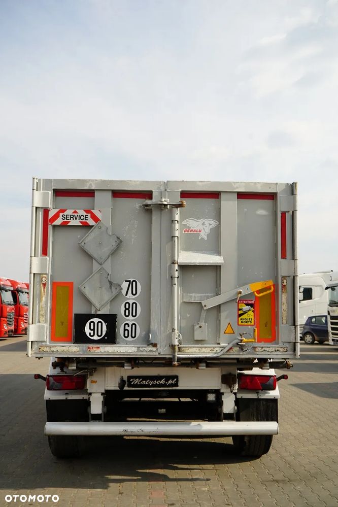 Benalu WYWROTKA / 29 m3 / ALUMINIOWA / OŚ PODNOSZONA / WAGA: 5 000 KG / ALUFELGI  / PLANDEKA ELEKTRYCZNA / SPROWADZONA - 12