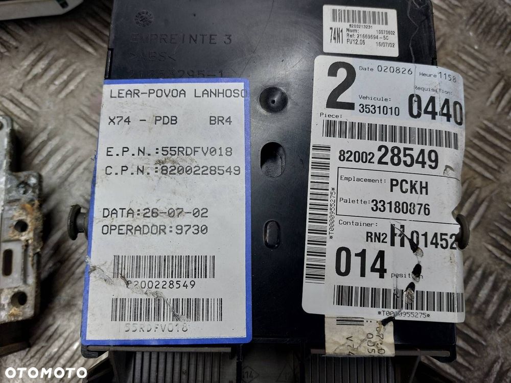 ZESTAW STARTOWY RENAULT LAGUNA II 1.8 16V 8200264679 8200230514 8200218861 - 9