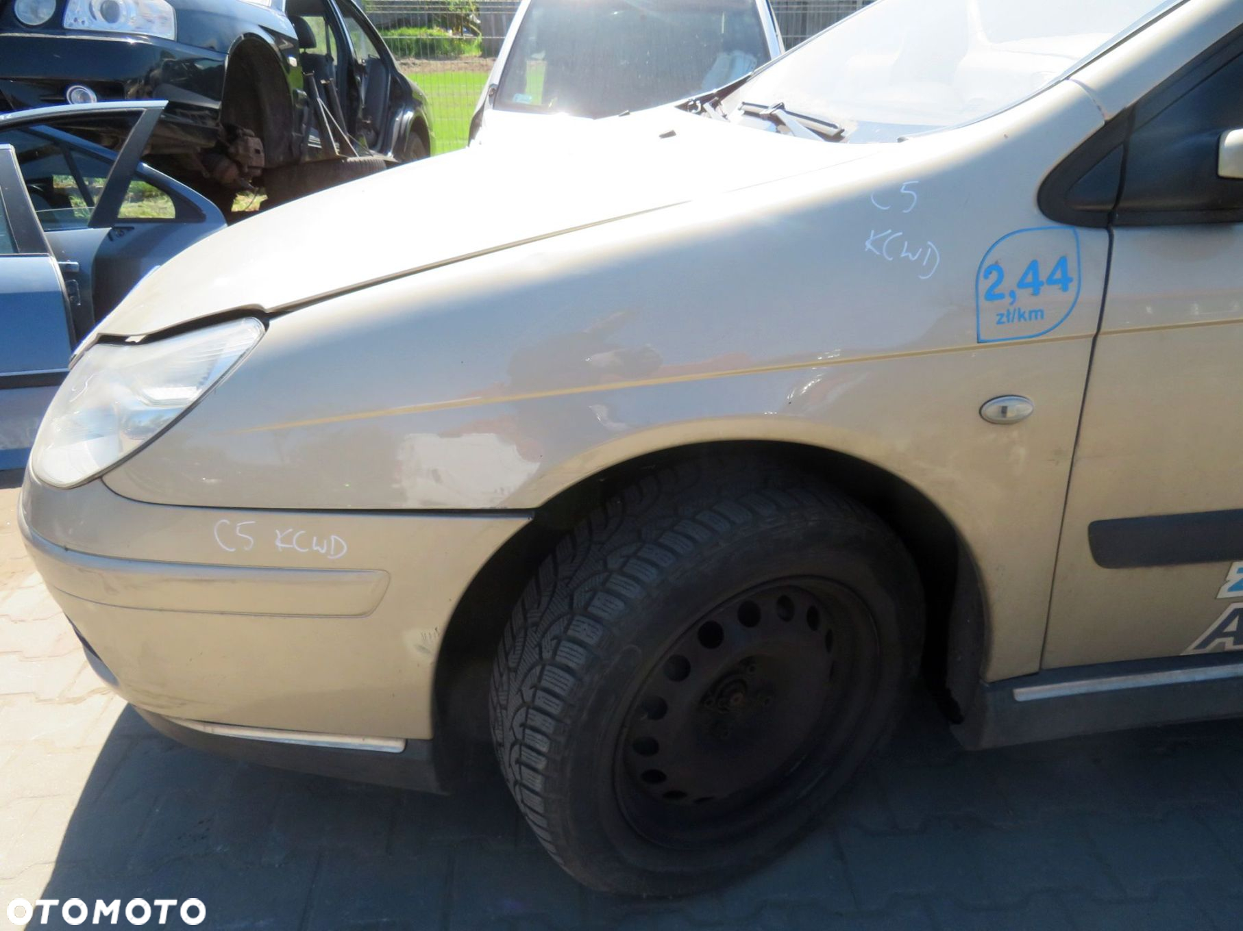 BŁOTNIK PRZEDNI LEWY C5 II LIFT KCWD  ZŁOTY CITROEN 2004-2007 - 2