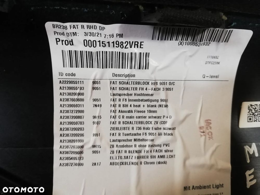 TAPICERKA BOCZEK DRZWI SKÓRA MERCEDES E W238 W213 COUPE - 7