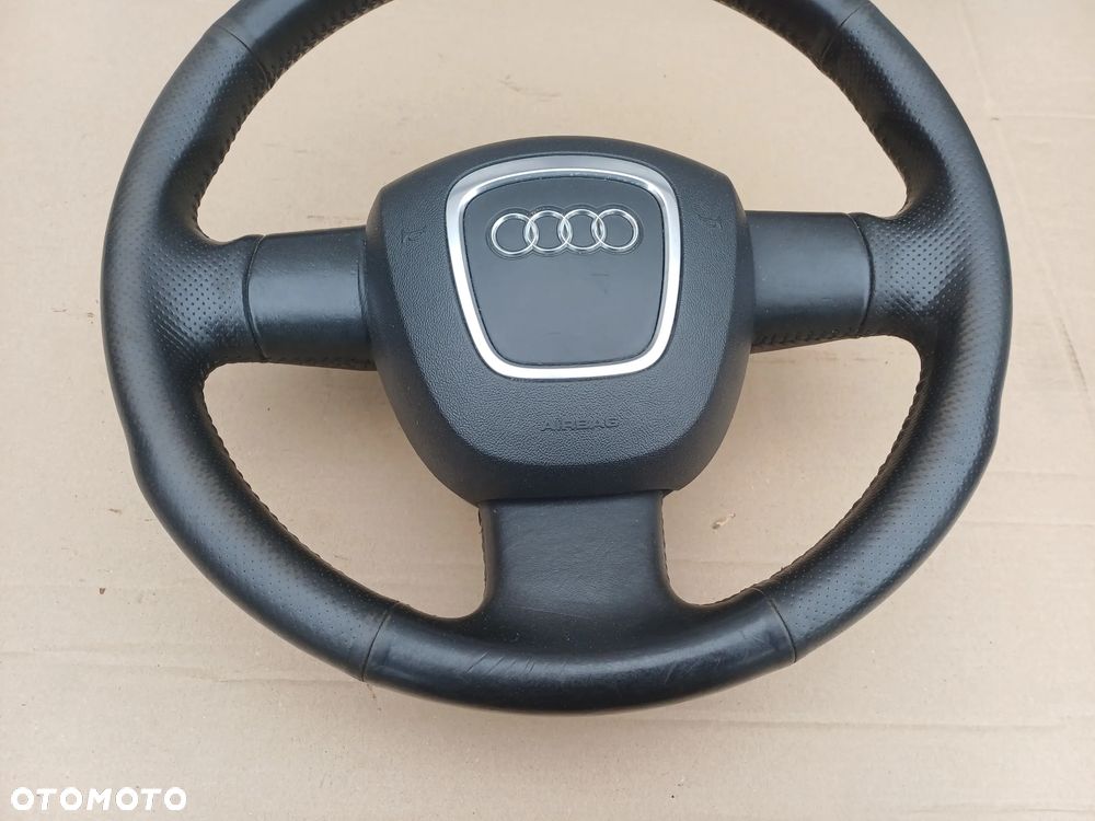 Audi A3 8P kierownica trójramienna skóra łopatki airbag poduszka kierowcy 8P0419091BK 8P0880201BJ - 2