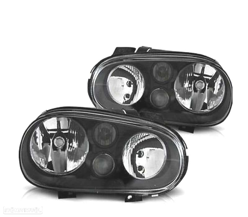 FARÓIS PARA VOLKSWAGEN VW GOLF 4 MK IV 97-03 FUNDO PRETO BLACK EDITION - 5