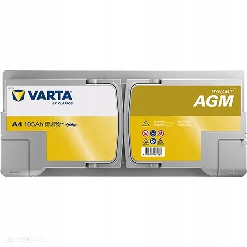 Akumulator Varta AGM 605901095 105Ah 950A P+ 12V - 3