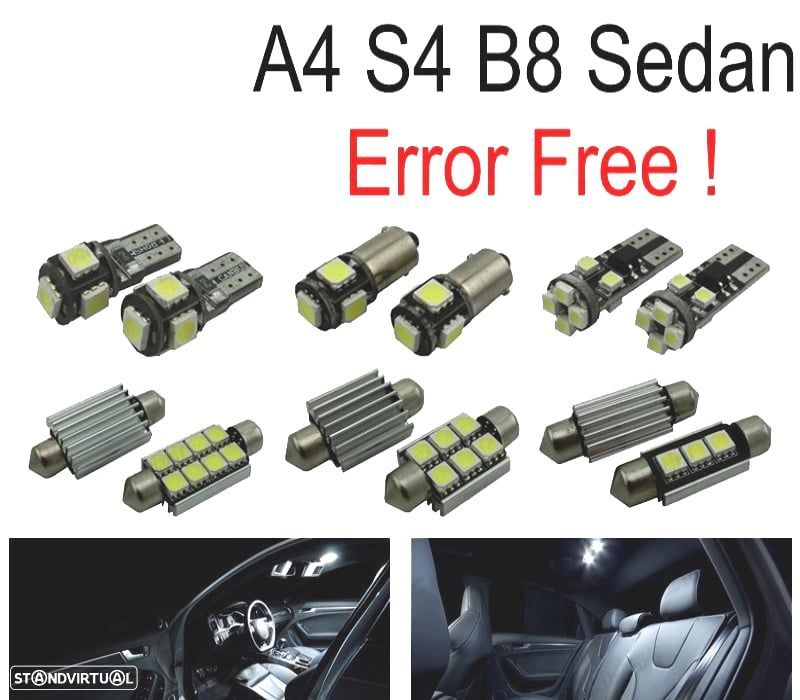 KIT COMPLETO 13 LAMPADAS LED INTERIOR PARA AUDI A4 B8 S4 - 1