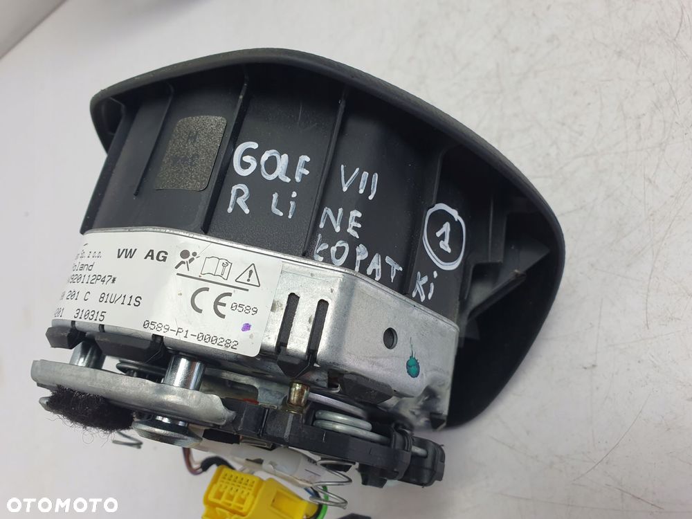 VW Golf VII R LINE KIEROWNICA SKÓRZANA ŁOPATKI Poduszka AirBag 5G0880201C - 5