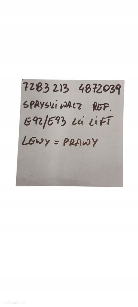 Bmw E92 Lci E93 Lci Spryskiwacz Dysza Reflektora L=P 7283213 4872039 - 6