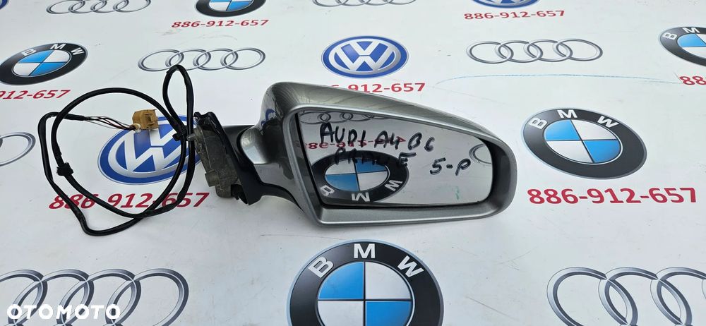 AUDI A4 B6 Lusterko zewnętrzne prawe Lusterko pasażera 5 KABLI Europa Kolor LY7Q - 3