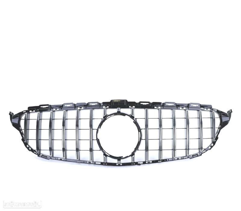 GRELHA FRONTAL MERCEDES W205 S205 14-18 AMG GT PRETO CHROMADO - 4