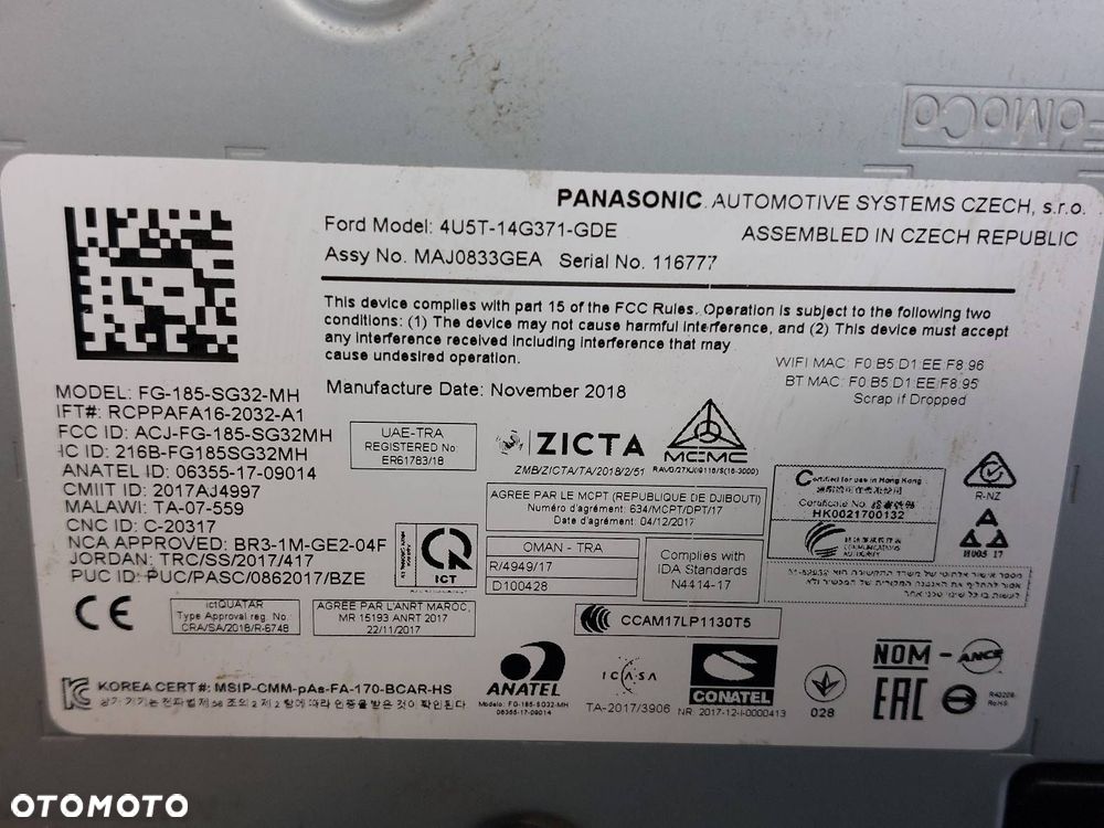MODUŁ NAWIGACJI GPS FORD FOCUS MK4 4U5T-14G371-GDE - 4