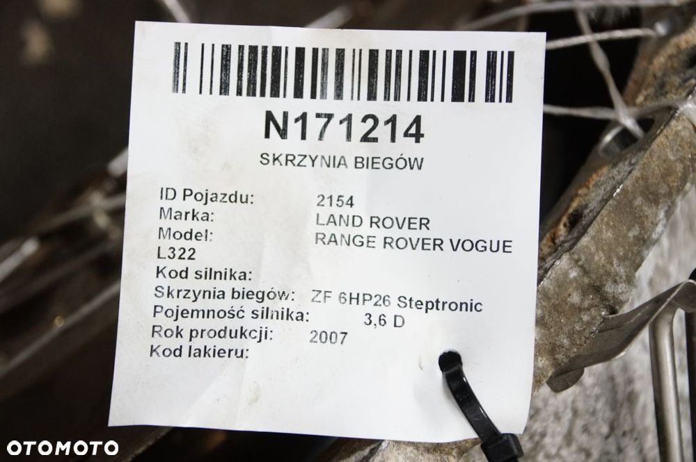 SKRZYNIA BIEGÓW LAND ROVER RANGE ROVER VOGUE L322 6HP-26 3.6TD - 6