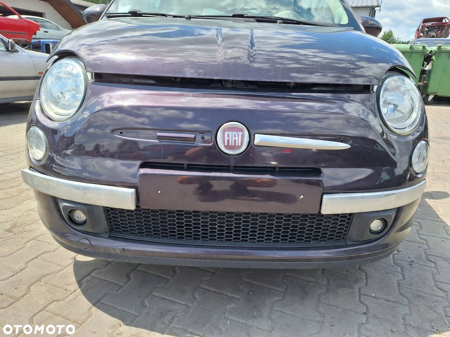 FIAT 500 PRZÓD ZDERZAK MASKA BŁOTNIK LAMPA PAS WZMOCNIENIE CHŁODNICA 528/B - 4