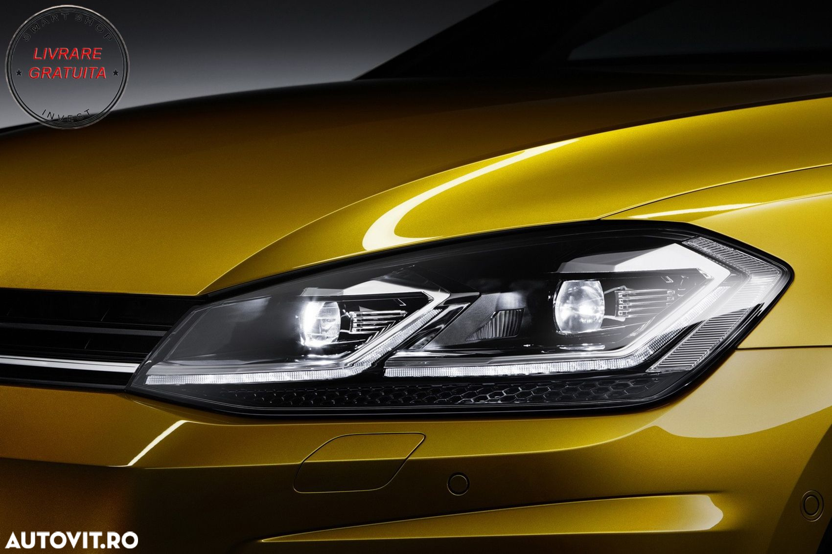 Faruri LED VW Golf 7.5 VII Facelift (2017-up) cu Semnal Dinamic- livrare gratuita - 11