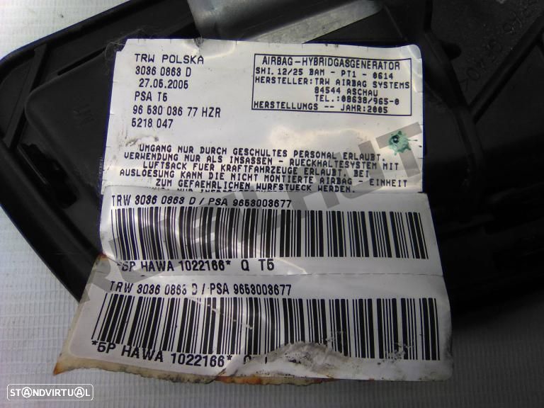 Airbag Banco Direito 96530_03677 Peugeot 307 Sw [2000_2008] 1.6 - 3