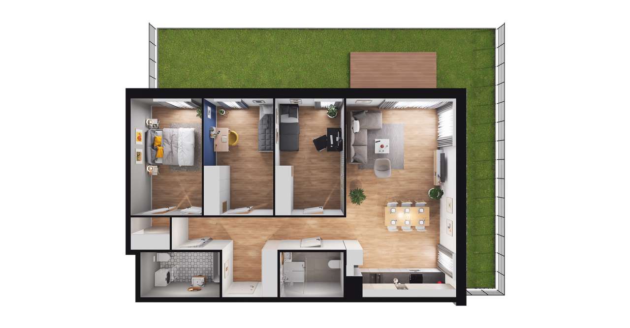 4-pokojowe mieszkanie 90m2 + ogródek Bezpośrednio - Pełny obrazek: 2/23