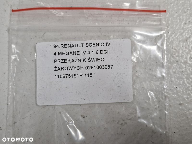 RENAULT MEGANE SCENIC IV 1.6 DCI PRZEKAŹNIK ŚWIEC ŻAROWYCH 0281003057 110675191R - 7