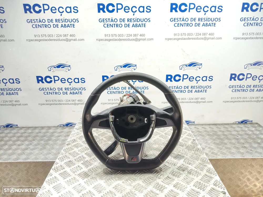 Volante Guiador Flat Bottom Original Pele Perfurada Seat Ibiza IV 6J FR 6J0419091AG - 9