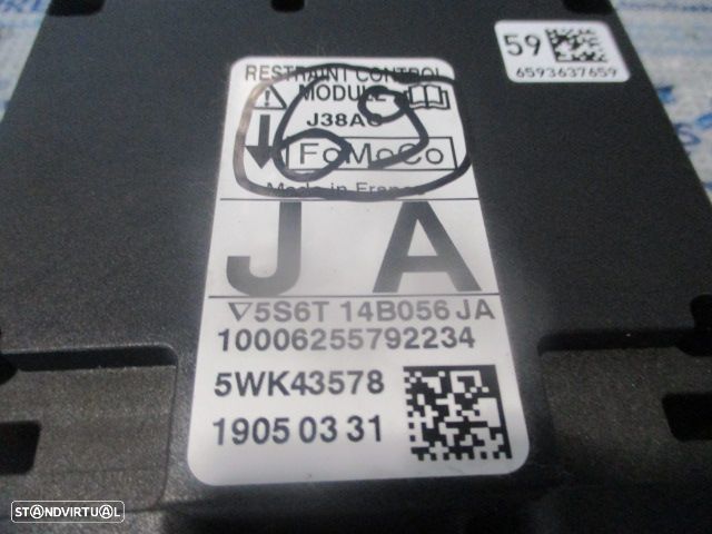 Kit Airbags 5S6AA044H31AA  5S6A042B85AB   5S6T14B056JA  5WK43578 FORD FIESTA 5 FASE 1 2005 1.3I 70CV 5P CINZA AZULADO SEM TABLIER - 14