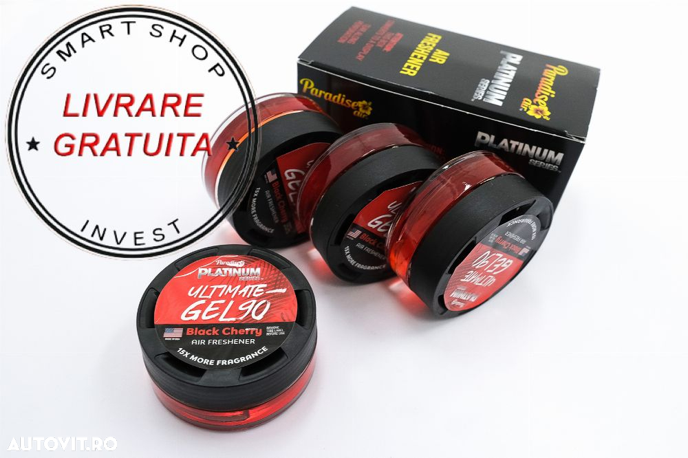 Paradise Fresh Air Ultimate Gel Odorizant Seria Platinum 4 Bucati Black Cherry- livrare gratuita - 3