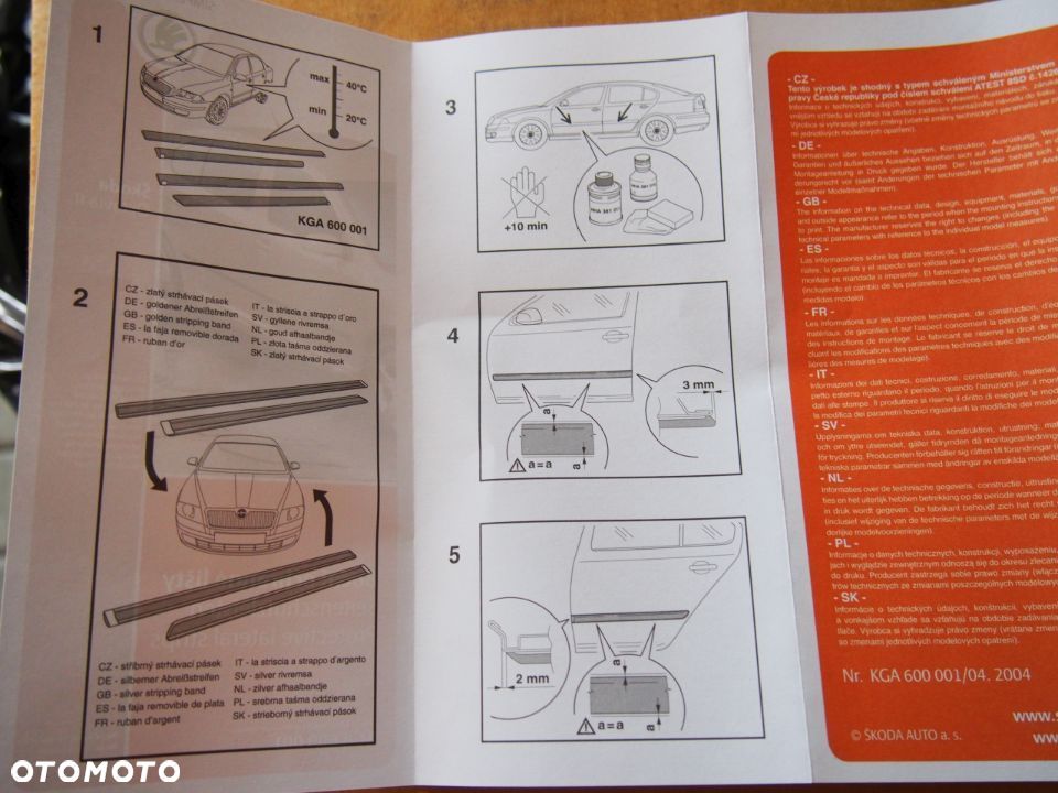 Skoda Octavia 2 II Listwy listwa drzwi 04-08r 3 szt - 3