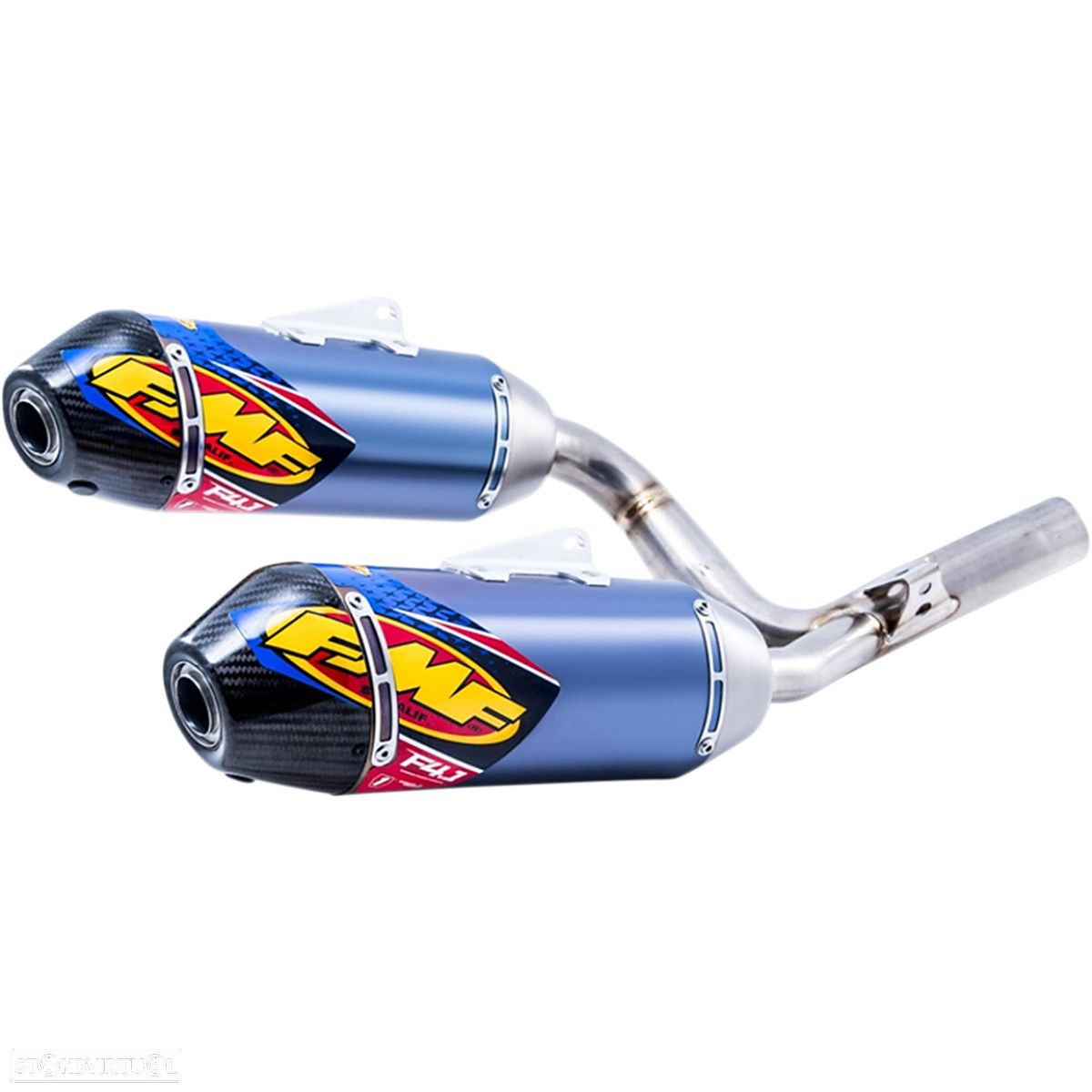 ponteira de escape dual fmf factory 4.1 titanium honda crf 450 - 1