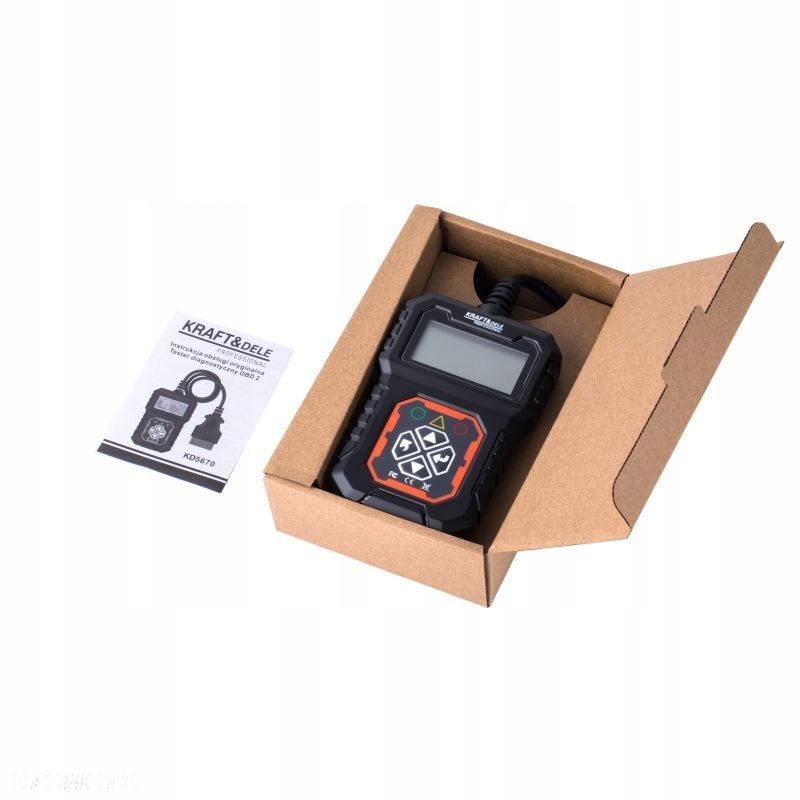 KRAFTDELE PROFESJONALNY SKANER MIERNIK TESTER DIAGNOSTYCZNY OBDII LCD 5670 - 12