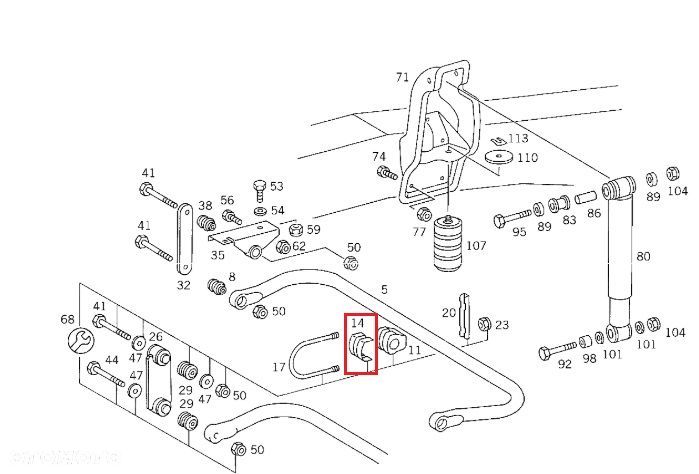 MERCEDES VARIO Obejma gumy stabilizatora przod OE - 2