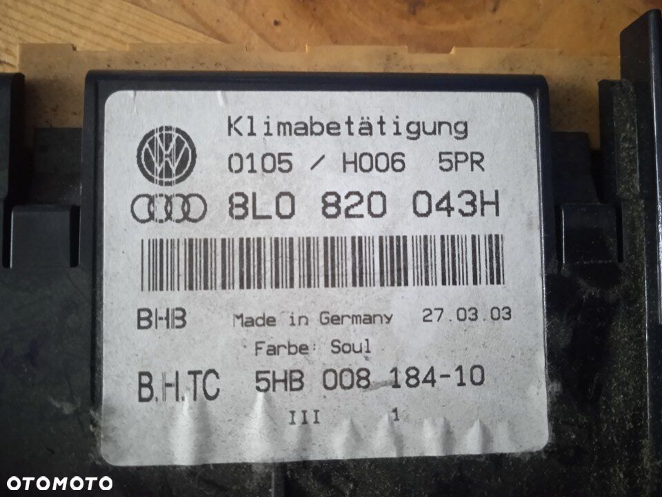 Panel klimatyzacji Audi a3 8l 8L0820043H - 2
