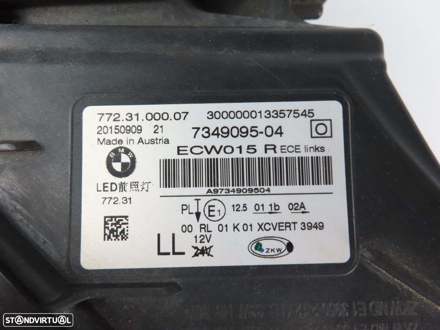 Farol LED AHL Direcional Esquerdo Usado / Original BMW 7 (G11, G12) 63117408715... - 6