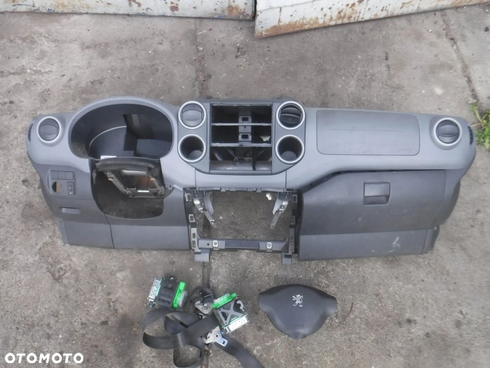 Citroen Berlingo II Peugeot Partner II  deska pulpit air bag pasy poduszki kokpit kpl - 3