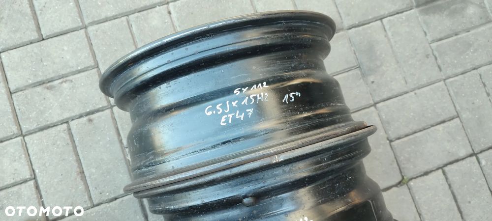 FELGI STALOWE 5x112 6.5x15 CALI ET47 AUDI SEAT SKODA VW KOMPLET 4 sztuki - 9