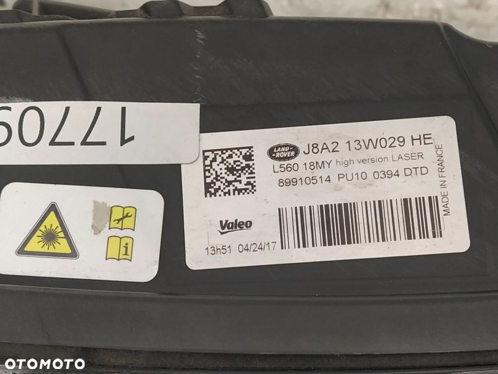 RANGE ROVER VELAR L560 REFLEKTOR LAMPA FULL LED HIGH VERSION LASER PRAWA EUROPA ORYGINAŁ - 20