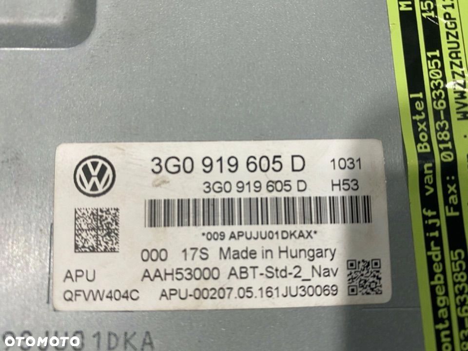 GOLF VW NAWIGACJA WYŚWIETLACZ 3G0919605D 5G0919605D 5G0919605 - 5