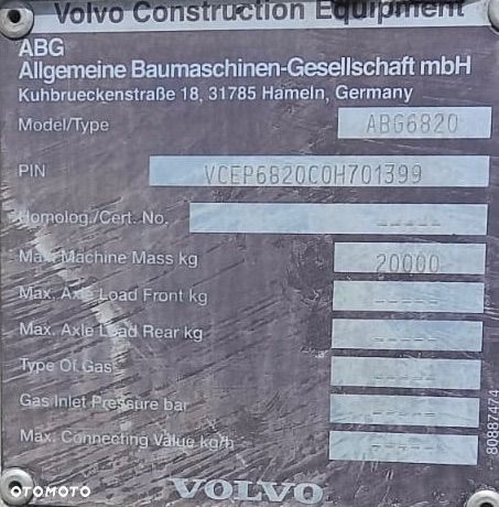 Volvo ABG 6820 VOLVO Rozściełacz Asfaltu na gąsienicach 2011rok układarka 2,5-5m elektryczne grzanie Niwelacja, stan bdb import - 10