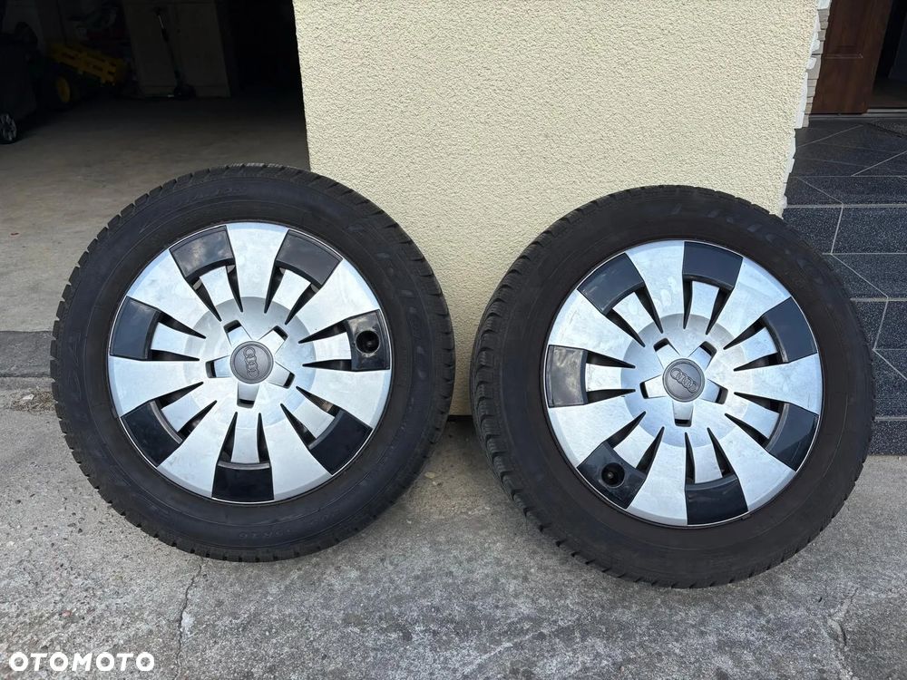 AUDI Koła 16 Zimowe Felgi Opony Kołpaki R16 205/55 6,5J ET33 Komplet felgi stalowe i opony zimowe - 5
