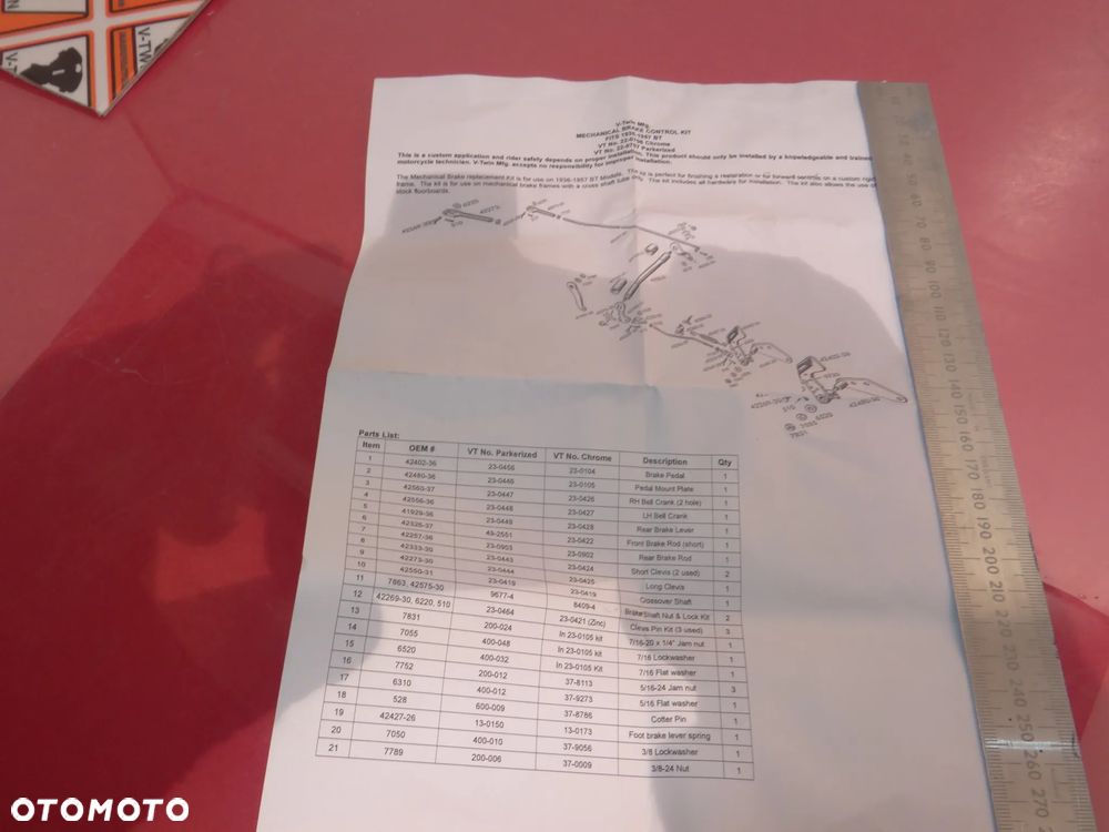 HARLEY UL EL FL KNUCKLEHEAD PANHEAD Zestaw sterowania hamulcem REPLIKA - 14